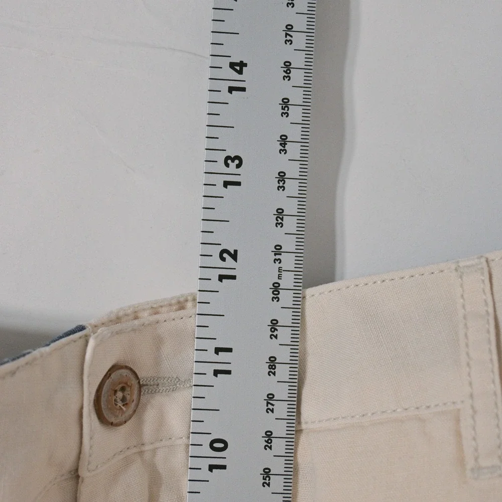 Faherty Malibu Chino Shorts Men's Sz 34 Beige Linen Cotton Blend Casual Light